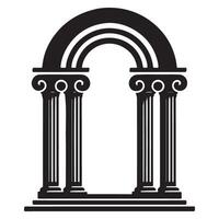 Detailed Archway with Columns Silhouette Architecture Illustration vector