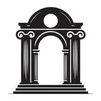 Ancient Greek Archway Silhouette for Historical Architecture Projects vector