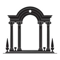 Roman Arch Silhouette Illustration a Symbol of Ancient Architecture vector