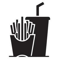 Fast Food Combo Set French Fries and Soft Drink Illustration vector