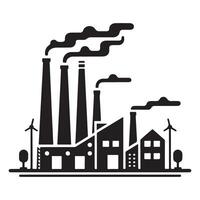Factory with Wind Turbines Illustration Environment and Energy vector