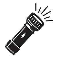 Illuminating Flashlight Portable Handheld Torchlight Lighting Illustration vector