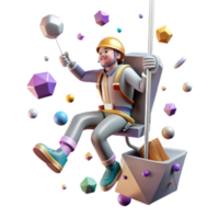 beautiful abstract Space Elevator Climber Descending Isolated high quality png