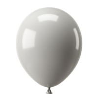 A single inflated white balloon with a reflective surface against a solid colored backdrop view transparent background png