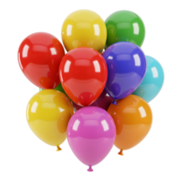 A bunch of colorful balloons clustered together against a plain simple solid colored background scene view transparent background png