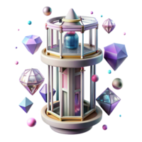 vibrant contemporary Space Elevator Futuristic Technology Concept Transparent high quality png