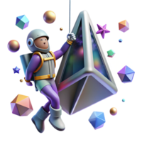 magnificent minimalist Space Elevator in Space Transparent Background premium png