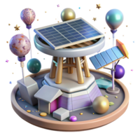 serene rustic Space Elevator Platform with Earth View Cutout genuine png
