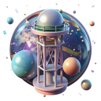 dramatic abstract Space Elevator with Earth Background Transparent for Space Exploration Projects high quality png