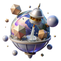 dramatic contemporary Space Elevator Tether Earth View Transparent for Presentations png