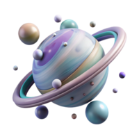 elegant classic Space Planet with Rings Isolated for Educational Projects high resolution png