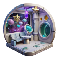 serene abstract Space Station Interior View Cutout for Science Fiction Scenes high resolution png