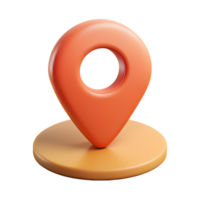 3D Render of a Map Pin Icon on a Circular Base Representing Location and Navigation - Isolated on Transparent Background png