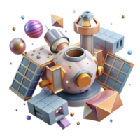 beautiful abstract Space Station Modules Connected Cutout for Space Habitat genuine png