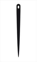 Black silhouette of a needle on an isolated background. Icon for a website, applications, or user interface. A flat symbol. vector