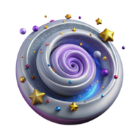 vibrant creative Spiral Galaxy with Bright Stars Transparent for Educational Use high quality png