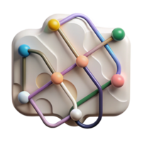 vibrant rustic Subway Map with Branching Routes Isolated for Complex Networks high resolution png