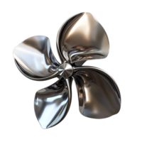 3D Nautical Five Blade Propeller On Transparent Background png