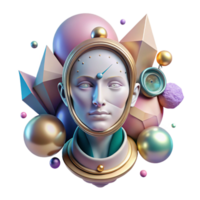 impressive abstract Surreal Portrait with a Fishbowl Head Transparent high quality png