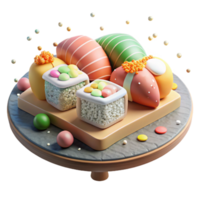 vibrant classic Sushi Platter Isolated for Japanese Food Menu original png