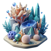vibrant rustic Surreal Underwater Scene with Floating Objects Transparent authentic png