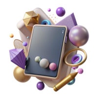 elegant abstract Tablet Device Digital Art Design Isolated for Creative Professionals authentic png