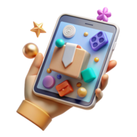 magnificent contemporary Tablet Device in Hand User Interface Cutout for App Interactions high quality png
