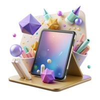 stunning traditional Tablet Device with Stand Case Viewing Mode Isolated for Media Consumption png