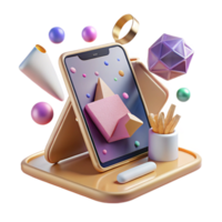 serene contemporary Tablet Device with Stand Case Viewing Mode Isolated for Media Consumption genuine png