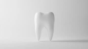 Realistic tooth model on white background for dental health concept photo