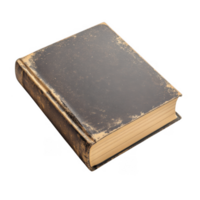 vintage book with worn leather cover, showcasing classic and timeless design. book edges are slightly frayed, adding to its character and charm, perfect for collectors or as decorative piece png