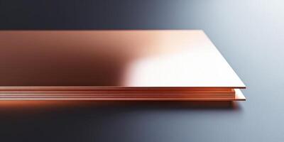 Copper sheets with smooth surface for industrial and artistic applications photo