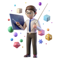 magnificent traditional Teacher with Pointer Isolated for Classroom Instruction Graphics high quality png