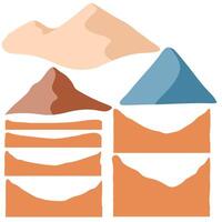 A set of different types of mountains and hills vector