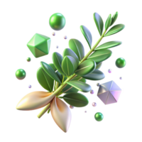 elegant minimalist Thyme Green Sprig Texture Savory Herb Cutout authentic png