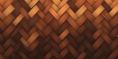 Intricate brown wooden parquet flooring with herringbone pattern design concept photo
