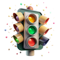 impressive artistic Traffic Light Signal Head Closeup Isolated Transparent for Design Elements authentic png