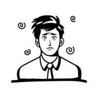 Illustration of Confused and Dizzy Man vector