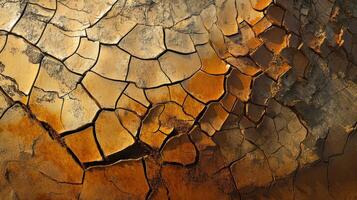 Cracked dry earth texture highlighting effects of drought and climate change photo