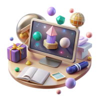 elegant modern Conference Call for Education Isolated for Online Teaching detailed png