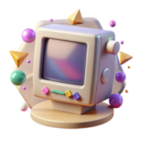 magnificent creative Vintage Computer Monitor Isolated for Retro Design professional png
