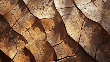 Close-up of tree bark with detailed texture and warm earthy tones photo