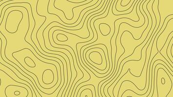 Abstract Topographic Contour Line Background in Yellow. Modern Elevation Map Design vector