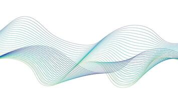 Abstract Flowing Blue and Green Wave Lines on White Background vector