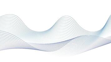 Abstract Flowing Blue Wave Lines on White Background vector