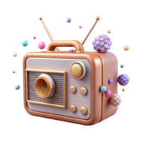 serene artistic Vintage Radio Transparent with Antenna for Audio Design professional png