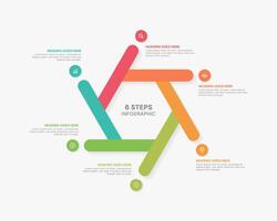 Business Infographic Template Design with 6 Data Points vector
