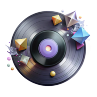 elegant rustic Vintage Vinyl Record Label Transparent for Retro Branding detailed png