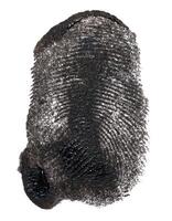 Index finger print on white isolated background photo