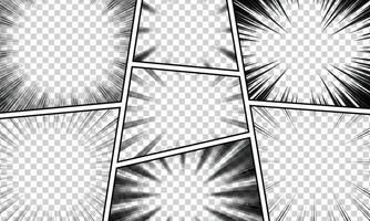 Comic book page background with radial effect, halftone, in pop art style. vector